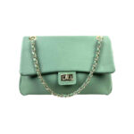 Bolso Bandolera Piel Italiana de Mujer con Solapa Giro y Gran Capacidad