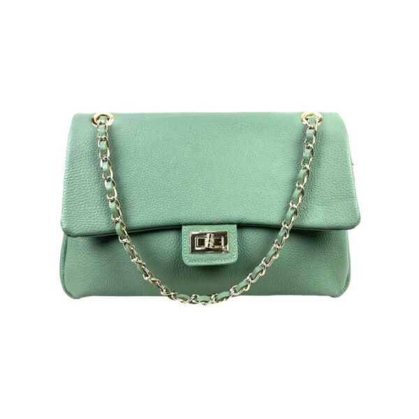 Bolso Bandolera Piel Italiana de Mujer con Solapa Giro y Gran Capacidad