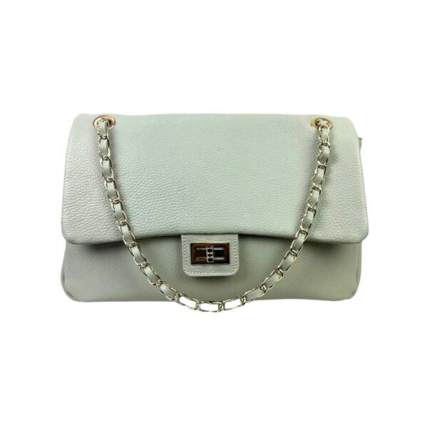 Bolso Bandolera Piel Italiana de Mujer con Solapa Giro y Gran Capacidad