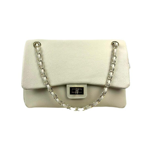 Bolso Bandolera Piel Italiana de Mujer con Solapa Giro y Gran Capacidad