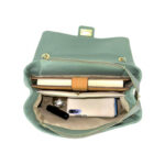 Bolso Bandolera Piel Italiana de Mujer con Solapa Giro y Gran Capacidad