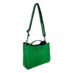 Bolso de Mano para Mujer con Piel de Grano y Parte Frontal en Serraje