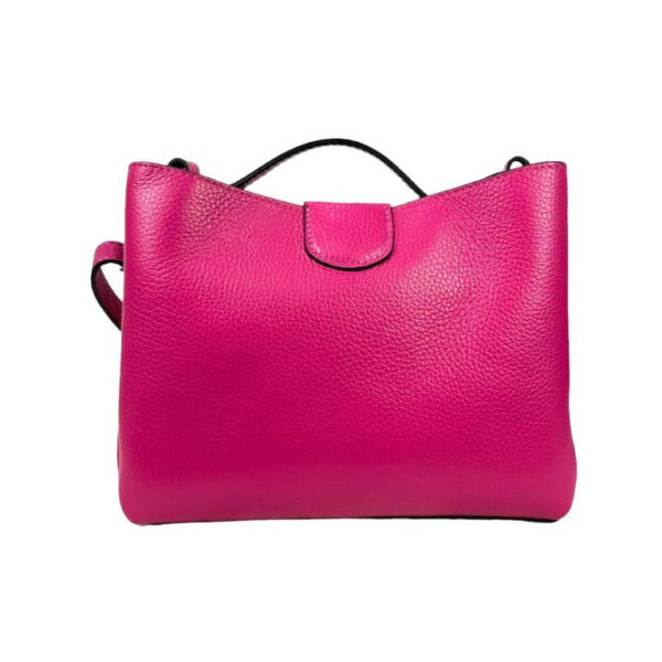 Bolso de Mano para Mujer con Piel de Grano y Parte Frontal en Serraje