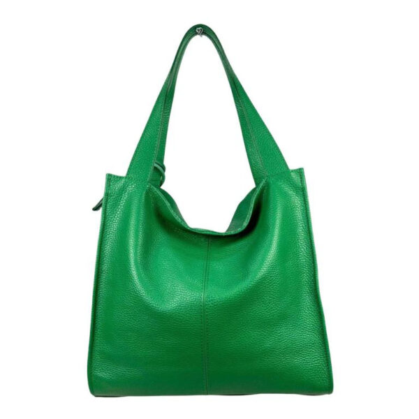 Bolso Shopper de Piel con Gran Capacidad y Cremallera para Mujer