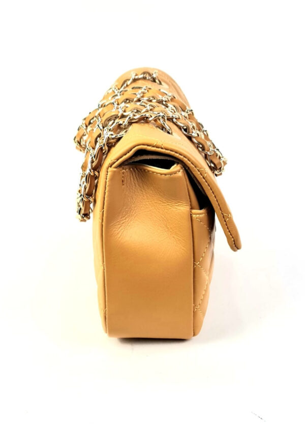 Bolso Acolchado de Piel Italiana GRANDE con Asas de Cadena para Mujer