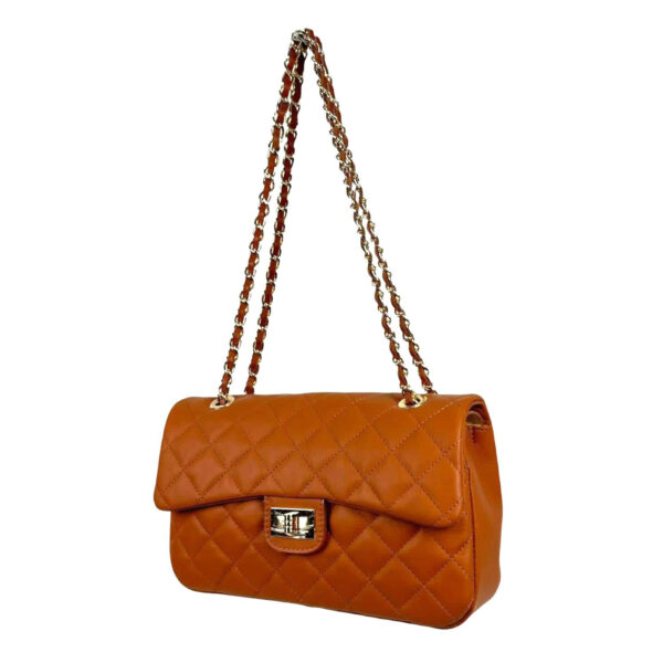 Bolso Acolchado de Piel Italiana GRANDE con Asas de Cadena para Mujer