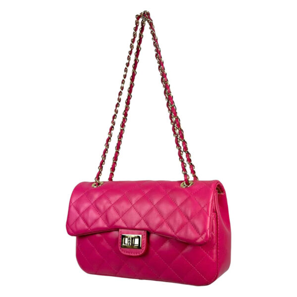 Bolso Acolchado de Piel Italiana GRANDE con Asas de Cadena para Mujer