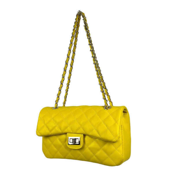 Bolso Acolchado de Piel Italiana GRANDE con Asas de Cadena para Mujer