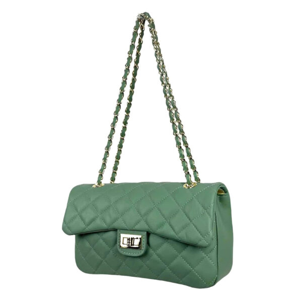 Bolso Acolchado de Piel Italiana GRANDE con Asas de Cadena para Mujer