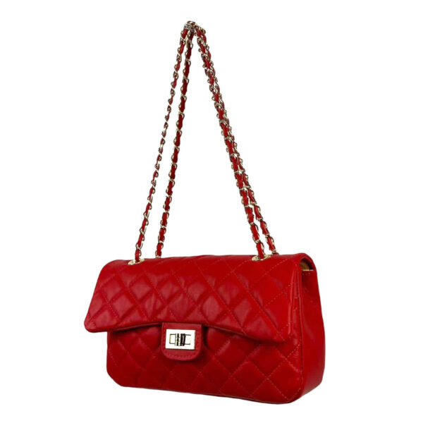 Bolso Acolchado de Piel Italiana GRANDE con Asas de Cadena para Mujer