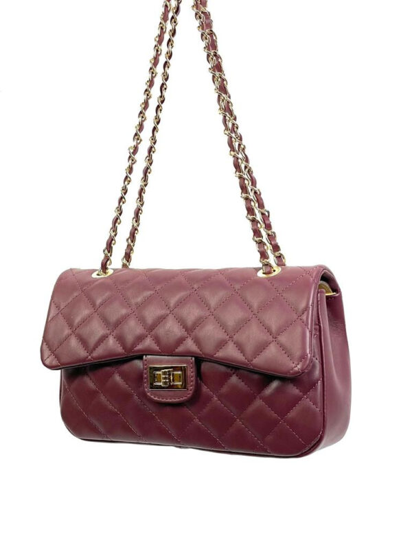 Bolso Acolchado de Piel Italiana GRANDE con Asas de Cadena para Mujer