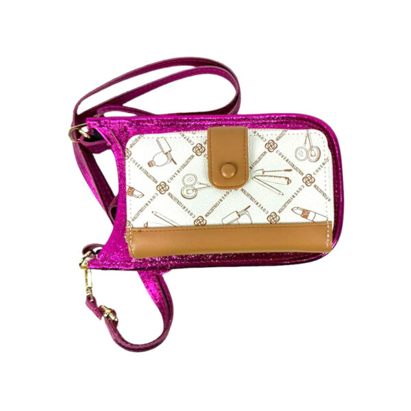 Mini Bolso de Piel con Compartimento Frontal para Mujer