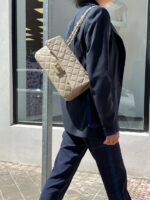 Bolso Acolchado de Piel Italiana GRANDE con Asas de Cadena para Mujer
