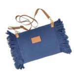 Bolso Bandolera de Algodón con Asas de Piel y Flecos Laterales para Mujer - Imagen 6