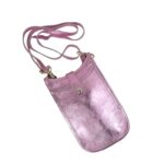 Mini Bolso Metalizado de Piel para Mujer con Compartimento Frontal - Imagen 3