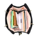 Amplio Bolso Sintético tipo Tote de Mujer con Asas Cortas y Cremallera