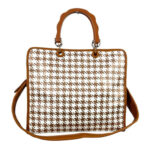 Amplio Bolso Sintético tipo Tote de Mujer con Asas Cortas y Cremallera