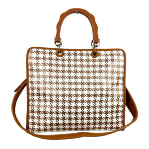 Amplio Bolso Sintético tipo Tote de Mujer con Asas Cortas y Cremallera