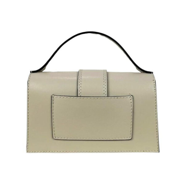 Bolso de Mano Compacto para Mujer de Piel Italiana con Compartimento Trasero