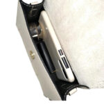 Bolso de Mano Compacto para Mujer de Piel Italiana con Compartimento Trasero