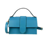 Bolso de Mano Compacto para Mujer de Piel Italiana con Compartimento Trasero