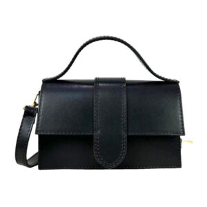 Bolso de Mano Compacto para Mujer de Piel Italiana con Compartimento Trasero