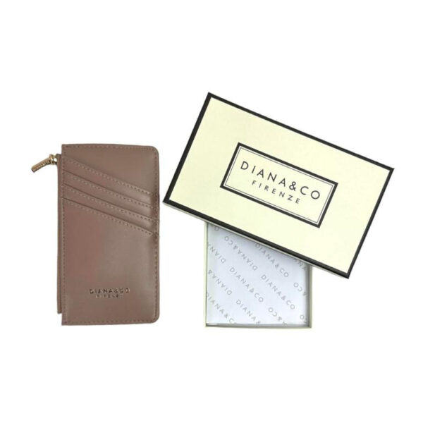 Tarjetero Sintético Compacto de Mujer con Caja y Bolsillo de Cremallera