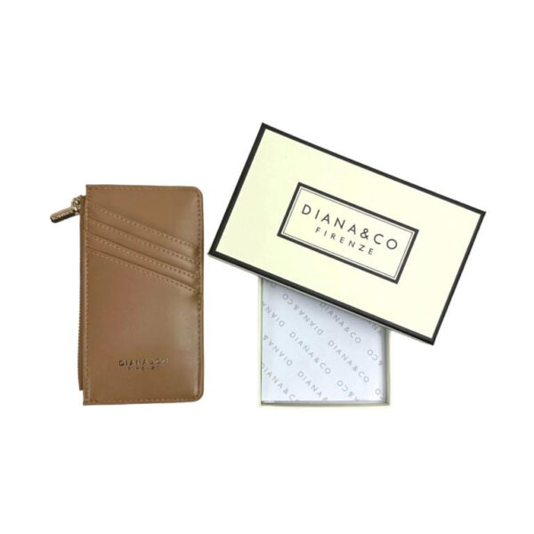 Tarjetero Sintético Compacto de Mujer con Caja y Bolsillo de Cremallera