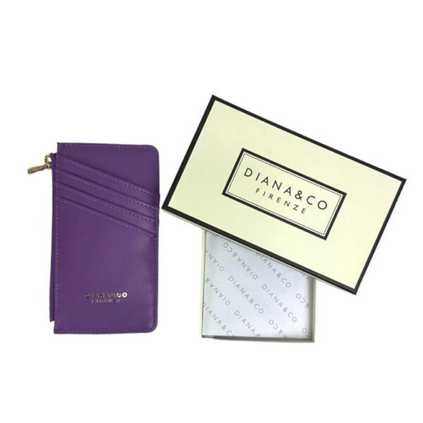 Tarjetero Sintético Compacto de Mujer con Caja y Bolsillo de Cremallera