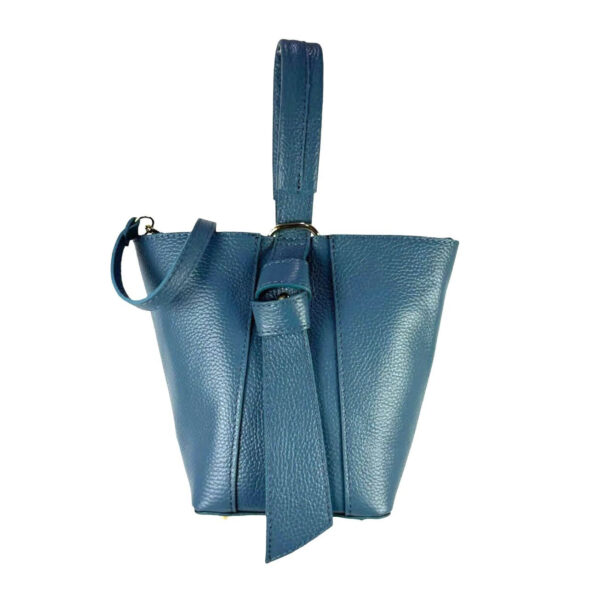 Bolso Tipo Cubo de Piel con Lazo Decorativo y Bolso Interior para Mujer