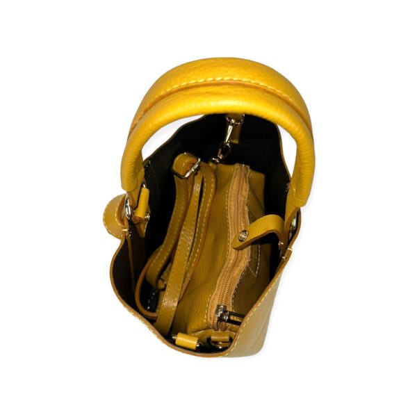 Bolso Tipo Cubo de Piel con Lazo Decorativo y Bolso Interior para Mujer