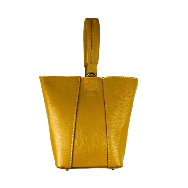 Bolso Tipo Cubo de Piel con Lazo Decorativo y Bolso Interior para Mujer