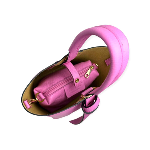 Bolso Tipo Cubo de Piel con Lazo Decorativo y Bolso Interior para Mujer