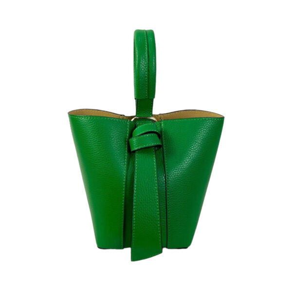 Bolso Tipo Cubo de Piel con Lazo Decorativo y Bolso Interior para Mujer