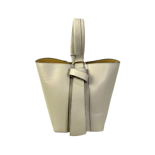 Bolso Tipo Cubo de Piel con Lazo Decorativo y Bolso Interior para Mujer