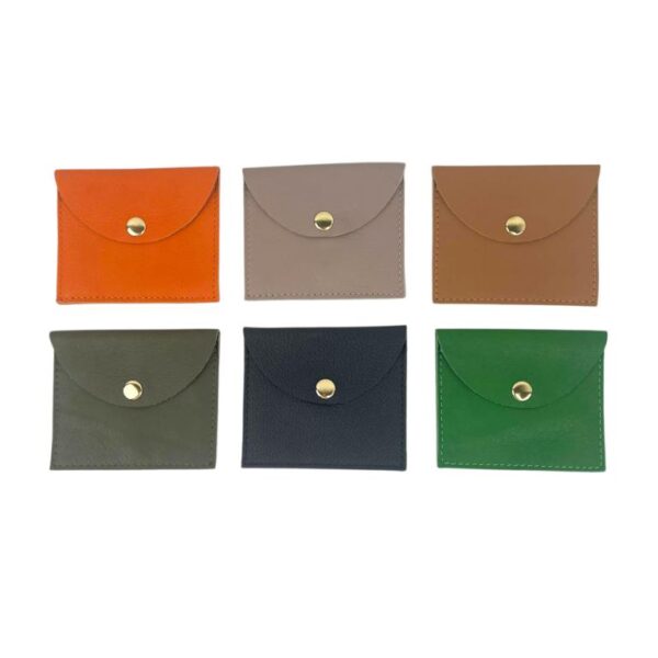 Monedero Compacto de Piel Italiana para Mujer con Cierre de Botón - Imagen 2