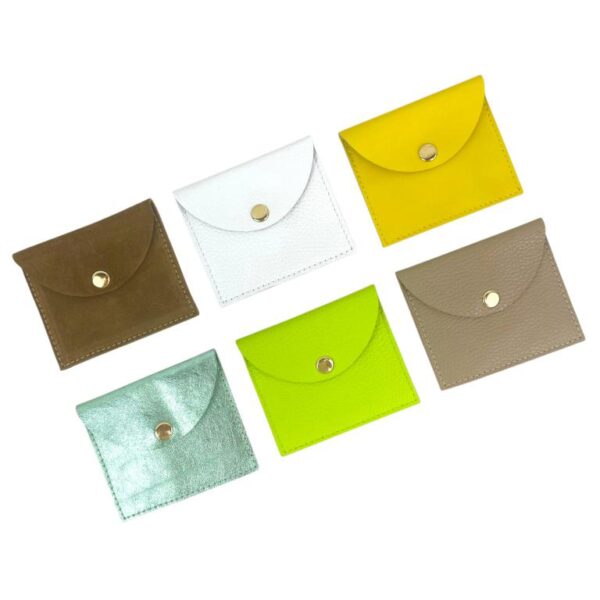 Monedero Compacto de Piel Italiana para Mujer con Cierre de Botón - Imagen 3