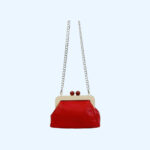 Bolso Piel con Cierre Magnético de Madera y Asa tipo Cadena para Mujer