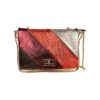 Bolso Bandolera Multicolor de Piel Italiana con Efecto Brillante para Mujer