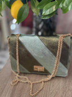 Bolso Bandolera Multicolor de Piel Italiana con Efecto Brillante para Mujer