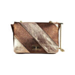 Bolso Bandolera Multicolor de Piel Italiana con Efecto Brillante para Mujer