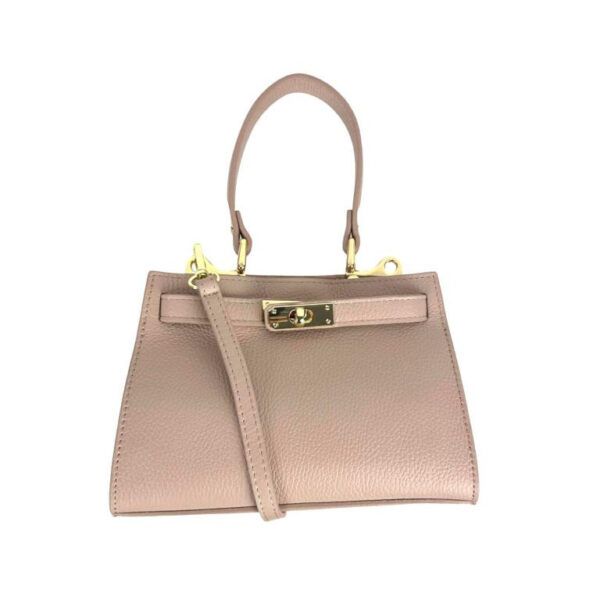 Bolso de Mano Compacto en Piel Italiana para Mujer con Tira Bandolera