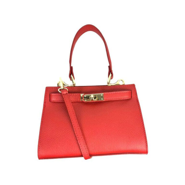 Bolso de Mano Compacto en Piel Italiana para Mujer con Tira Bandolera