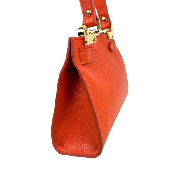 Bolso de Mano Compacto en Piel Italiana para Mujer con Tira Bandolera