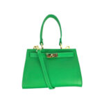 Bolso de Mano Compacto en Piel Italiana para Mujer con Tira Bandolera