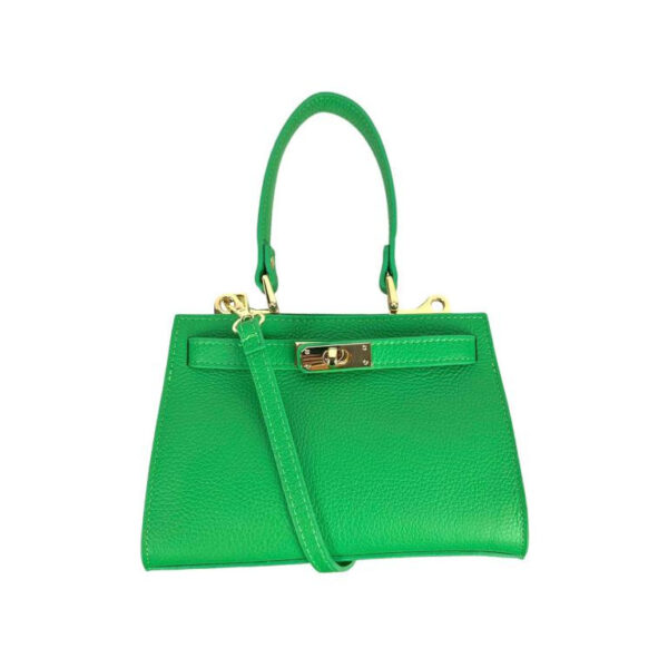 Bolso de Mano Compacto en Piel Italiana para Mujer con Tira Bandolera