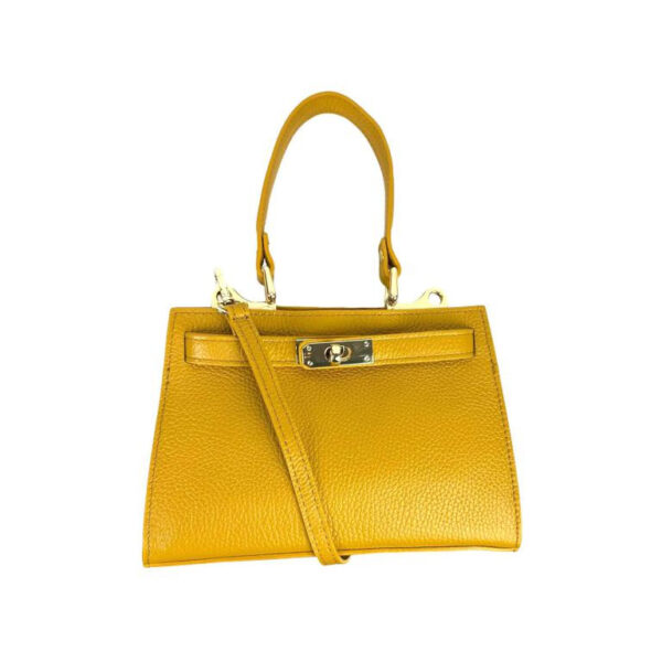 Bolso de Mano Compacto en Piel Italiana para Mujer con Tira Bandolera