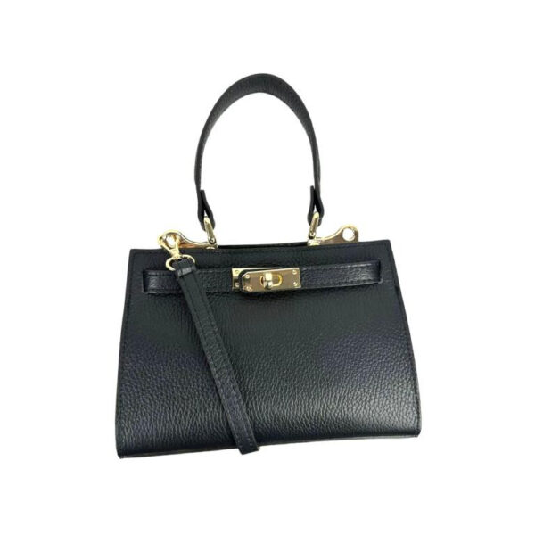 Bolso de Mano Compacto en Piel Italiana para Mujer con Tira Bandolera
