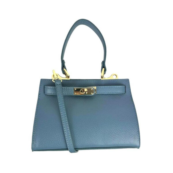 Bolso de Mano Compacto en Piel Italiana para Mujer con Tira Bandolera