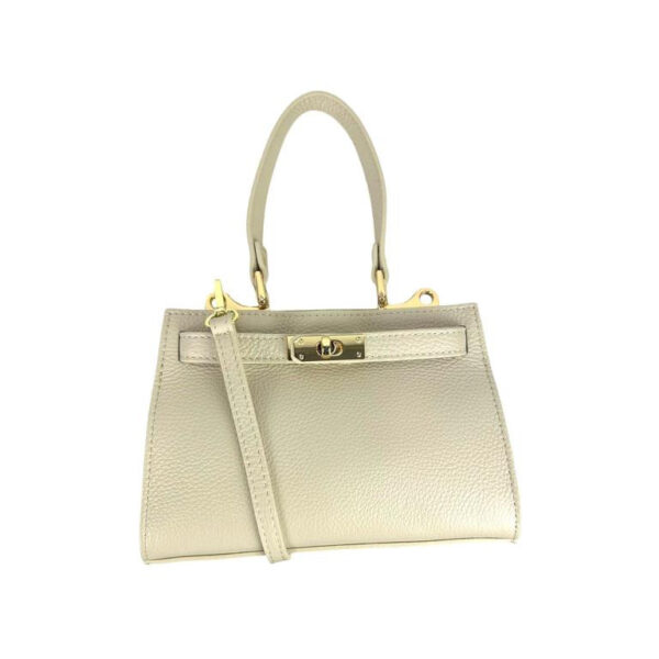 Bolso de Mano Compacto en Piel Italiana para Mujer con Tira Bandolera